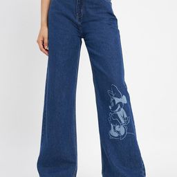 Madame Women Minnie Mouse Printed Mid Rise Clean Look Cotton Cropped Jeans-image-28
