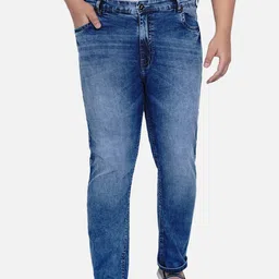 John Pride Plus Size Men Blue Heavy Fade Stretchable Jeans-17
