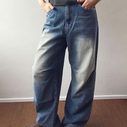LULU & SKY Women Straight Fit Slash Knee Heavy Fade Jeans-image-75