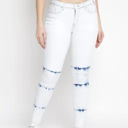 TALES & STORIES Women White Skinny Fit Heavy Fade Jeans-picture-22