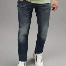 Iconic Men Washed Tapered Fit Heavy Fade Clean Look Stretchable Jeans-image-85