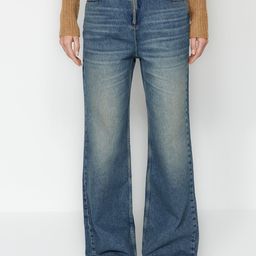 Trendyol Women Clean Look Mid-rise Pure Cotton Jeans-picture-6