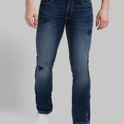 Parx Men Blue Low Distress Heavy Fade Jeans-image-10