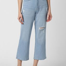 Van Heusen Woman Heavy Fade Mildly Distressed Cropped Cotton Jeans-image-90