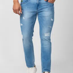 SPYKAR Men Kano Slim Fit Low Distress Heavy Fade Cotton Jeans-picture-24