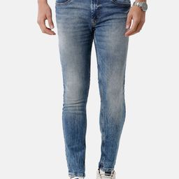 Voi Jeans Men Blue Skinny Fit Heavy Fade Jeans 88.5%COTTON-image-36