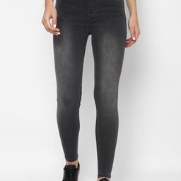Allen Solly Woman Women Grey Skinny Fit Mid Rise Heavy Fade - Stretchable Jeans-image-21