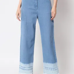 Orchid Blues Women Flared High-Rise Cotton Cargo Jeans-image-32