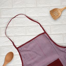 Kuber Industries 2-Pcs Red & White Checked Kitchen Apron image 5