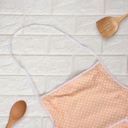 Kuber Industries Peach-Colored & White Printed Kitchen Apron image 3