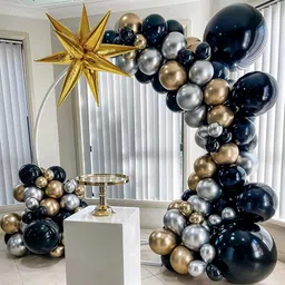 CHOCOZONE Set Of 50 Balloons & Photo Banner Birthday Decorations image 2