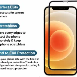 EITANSHA CREATION Edge To Edge Tempered Glass for APPLE iPhone 12 mini, iPhone 12 mini image 2