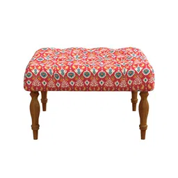 Chumbak Red & Blue Printed Square Ottomans image 2
