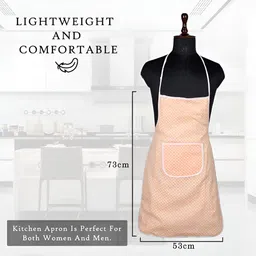 Kuber Industries Peach-Colored & White Printed Kitchen Apron image 4