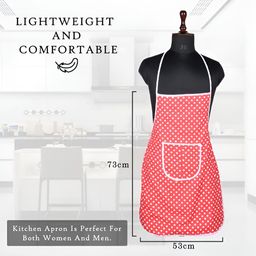 Kuber Industries 2-Pcs Red & White Printed Kitchen Apron image 5
