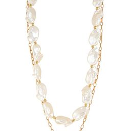 JOKER & WITCH Set of 2 Gold-Plated & Cream-Coloured Beaded Layered Necklace image 3