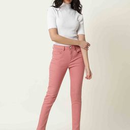 RAREISM Women Pink Slim Fit Slash Knee Jeans-picture-28