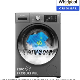whirlpool 8 kg Steam Technology 5 Star Inverter 100+ Tough Stains, 6th Sense Soft Move Fully Automatic Front Load with In-built Heater Black image 4