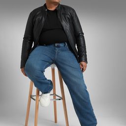 Freeform by High Star Men Plus Size Straight Fit Light Fade Jeans-picture-4