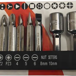 11-Pcs Screwdriver Bit Set with Nut Setter PH1, PH2, PH3, PZ1, PZ2, PZ3 H9 11-Pieces Screwdriver Bit Set with Nut Setter Screwdriver Bit Set image 2