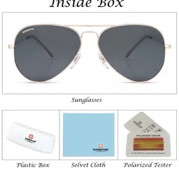 HASHTAG EYEWEAR Unisex Aviator Sunglasses with Polarised Lens image 3