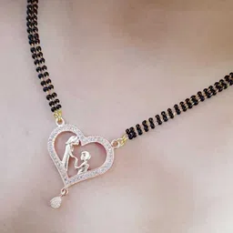 Brado Jewellery 2 Line Black Bead Chain Sher Love Pendant For Women and Girls Alloy Mangalsutra-picture-28