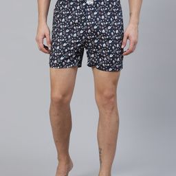 East Ink Men Navy Blue & White Quirky Print Pure Cotton Boxers EIBXCO035-picture-14