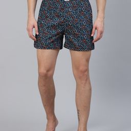 East Ink Men Blue & Orange Star Printed Pure Cotton Boxers EIBXCO052-image-73