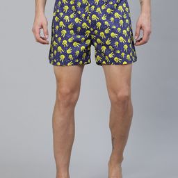 East Ink Men Blue & Yellow Printed Pure Cotton Boxers EIBXCO069-image-57