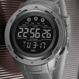 Shocknshop Men Silicon Straps Digital & Multi Function Watch WCH89Grey-41