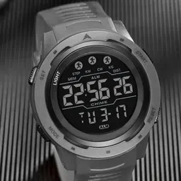 Shocknshop Men Silicon Straps Digital & Multi Function Watch WCH89Grey image 2