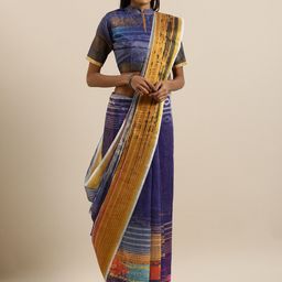 Mitera Abstract Printed Khadi Saree-image-46