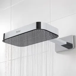 Newt Dual-Flow 16x8.5inch Overhead Shower Set with 16.5inch Shower Arm, Rain Fixed Mount-picture-14