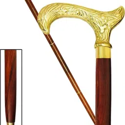 Golden Finishing Brass Handle With Sheesham Wood 37-inch Walking Stick-image-77