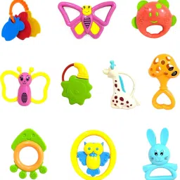 Colourful, Non-toxic, infant friendly sensory rattles for babies, pack of 10 Rattle-image-14
