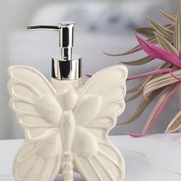 Kookee Beige Abstract Ceramic Soap Dispenser-7