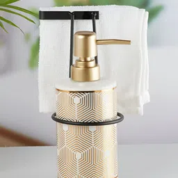 Kookee White Abstract Ceramic Soap Dispenser-37