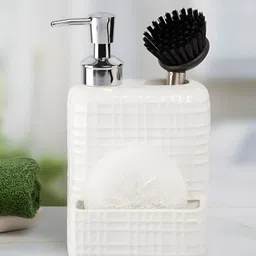 Kookee White Geometric Ceramic Soap Dispenser-58