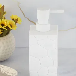 Kookee White Abstract Plastic Soap Dispenser-85