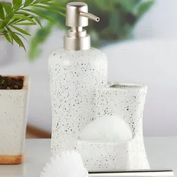 Kookee White Abstract Ceramic Soap Dispenser image 5