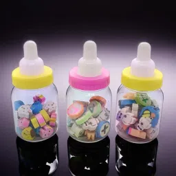 Art Eraser Cartoon Bottle Shape Design Eraser For Boys Girls 3 Non-Toxic Eraser-picture-23