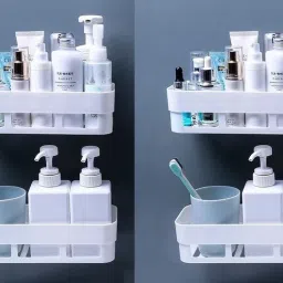 Plastic Pack of 4 Rectangle Shape Plastic Storage Basket Storage Basket-15