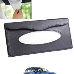 Black Leatherite Rectangle Shape Fancy Design Tissue Dispencer For Car-244 Vehicle Tissue Dispenser-6