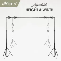 Hiffin HF Backdrop Stand, 9x10ft Photo Video Studio Muslin Background Stand Backdrop Support System Kit with Mini Ball Head, Photography Studio Tripod Kit image 5