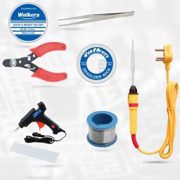 Basic Bundle Electric 25W Soldering Iron Machine Tool Kit - Set of 8 with Flux Paste and Wire 25 W Simple-image-44