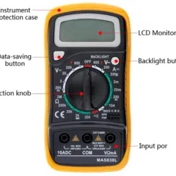 republic MAS830L Electric Testing Meter Voltmeter Ammeter AC DC OHM Voltage Current Tester Digital Multimeter ( Black with yellow) Digital Multimeter image 2
