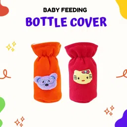 Baby Milk Feeding Bottle Cover with Zipper Soft Plush Stretchable, 130-250 ML-image-49
