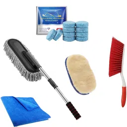 Car Care Kit, Microfiber Duster, 10P Windshield Tablet, Gloves, Brush, Microfiber Towel Combo-13