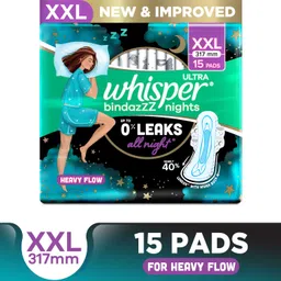 whisper BINDAZZZ NIGHTS XL+, UPTO 0% LEAKS ALL NIGHT LONG Sanitary Pad-picture-26