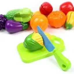 7 PCS - 5 Fruit, 1 Plate & 1 knife Plastic Fruit Cutting Toy Set For Toddler-image-85